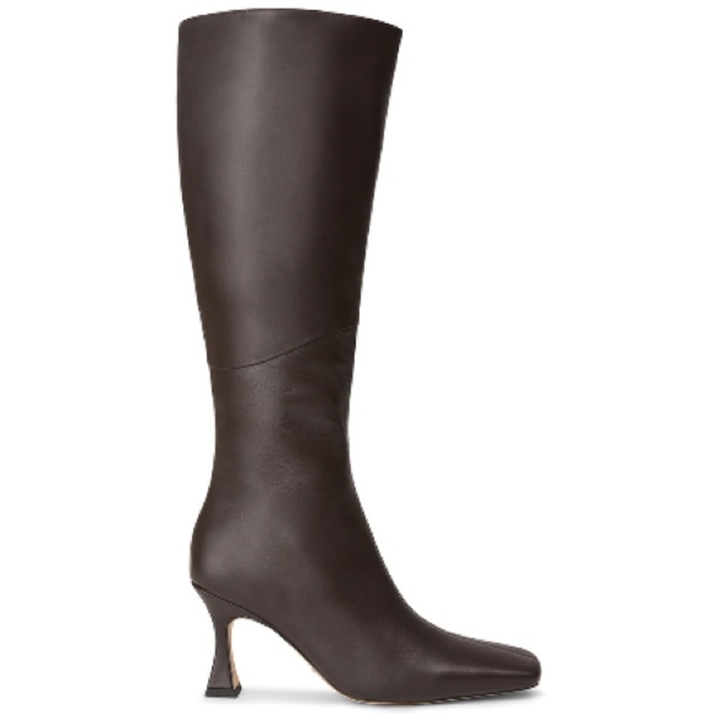Tony Bianco Fantasy Dark Brown Chocolate Nappa Knee-High Leather Heel Boots - Picture 3 of 7